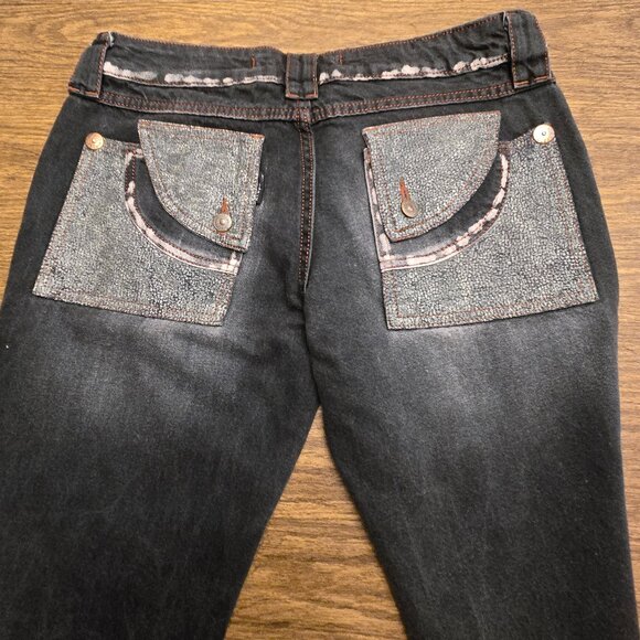 KLEPTON Basic Clothes Unisex Vintage Boot Leg Jeans w/Accent Pockets - Black - Picture 15 of 15